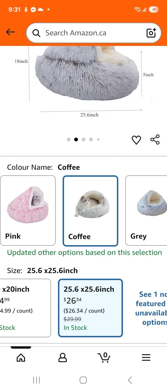 ZaneSun Calming Round Dog/Cat Bed - Coffee image indicator(6)