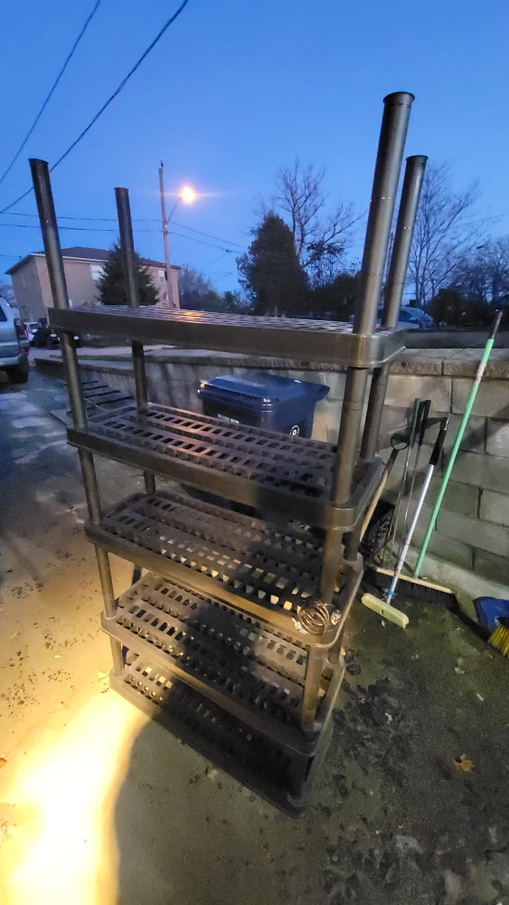 Black 5-Tier Plastic Shelving Unit - photo 2