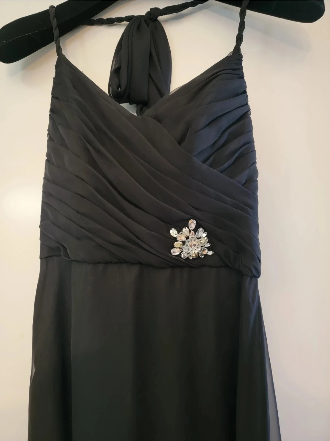 Mori Lee Black Chiffon Bridesmaid Dress NWT Formal Gown Size 10 - photo 4