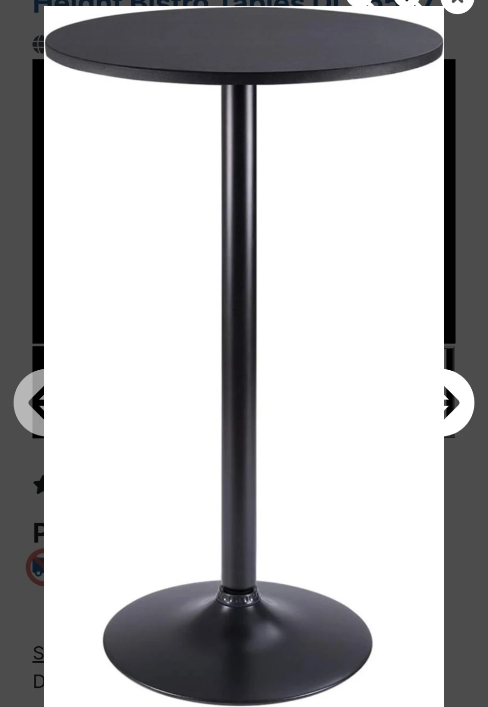 Round Bar Height Bistro Tables pk 2 ref35587 - photo 2