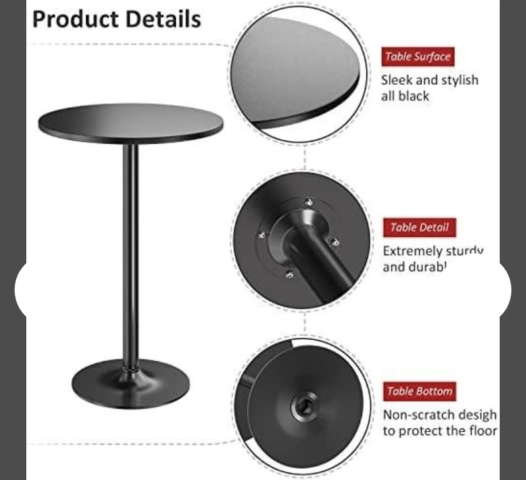 Round Bar Height Bistro Tables pk 2 ref35587 - photo 4