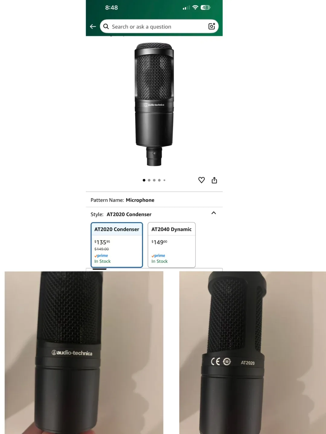Audio Technica AT2020 Condenser Mic + AGPTEK Studio Mic Shield image indicator(3)