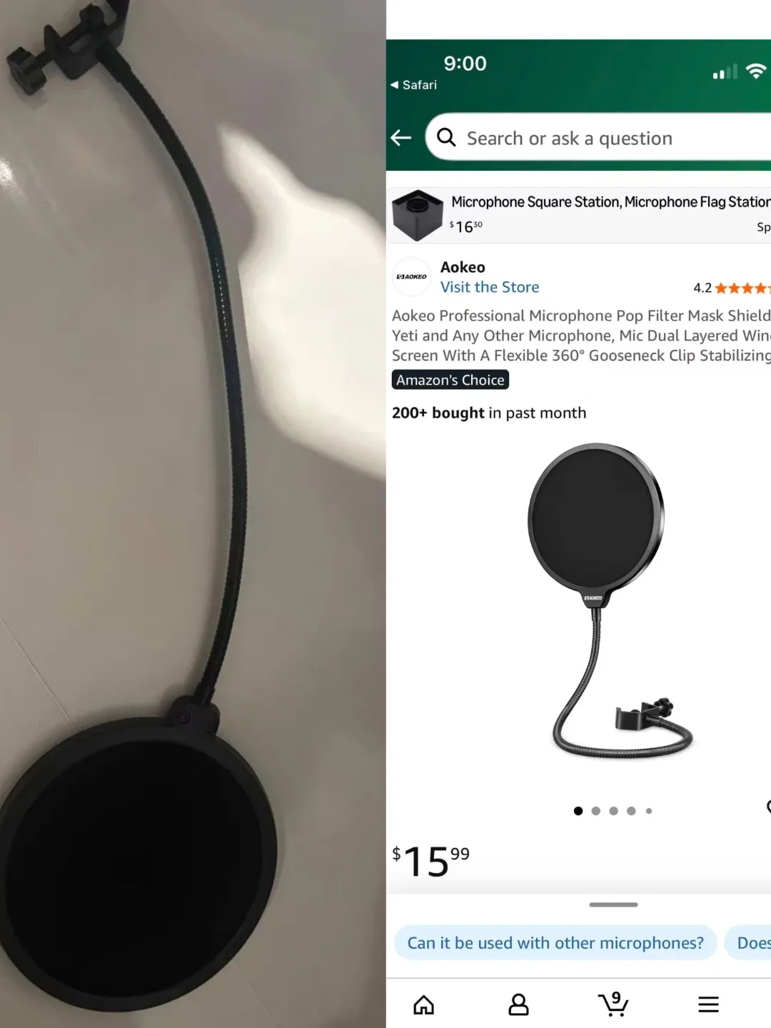 Audio Technica AT2020 Condenser Mic + AGPTEK Studio Mic Shield image indicator(6)