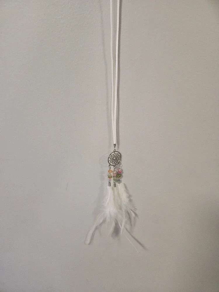 Dream Catcher with White Feathers, car charm, necklace, gift image indicator(2)
