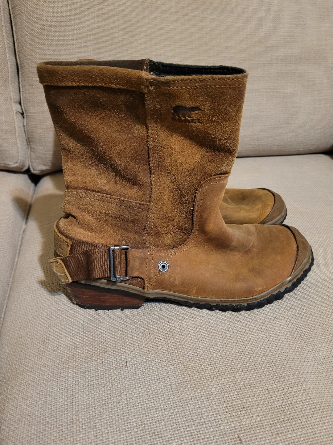 Sorel Brown Leather Women's Boots, Size 9