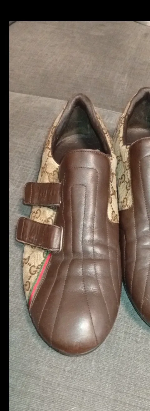 Gucci Brown Leather & Canvas Shoes image indicator(5)