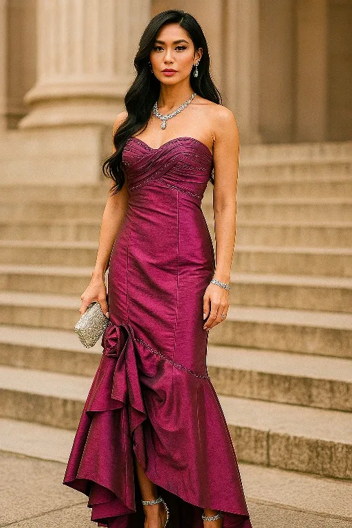 Strapless Purple Formal Dress image indicator(2)