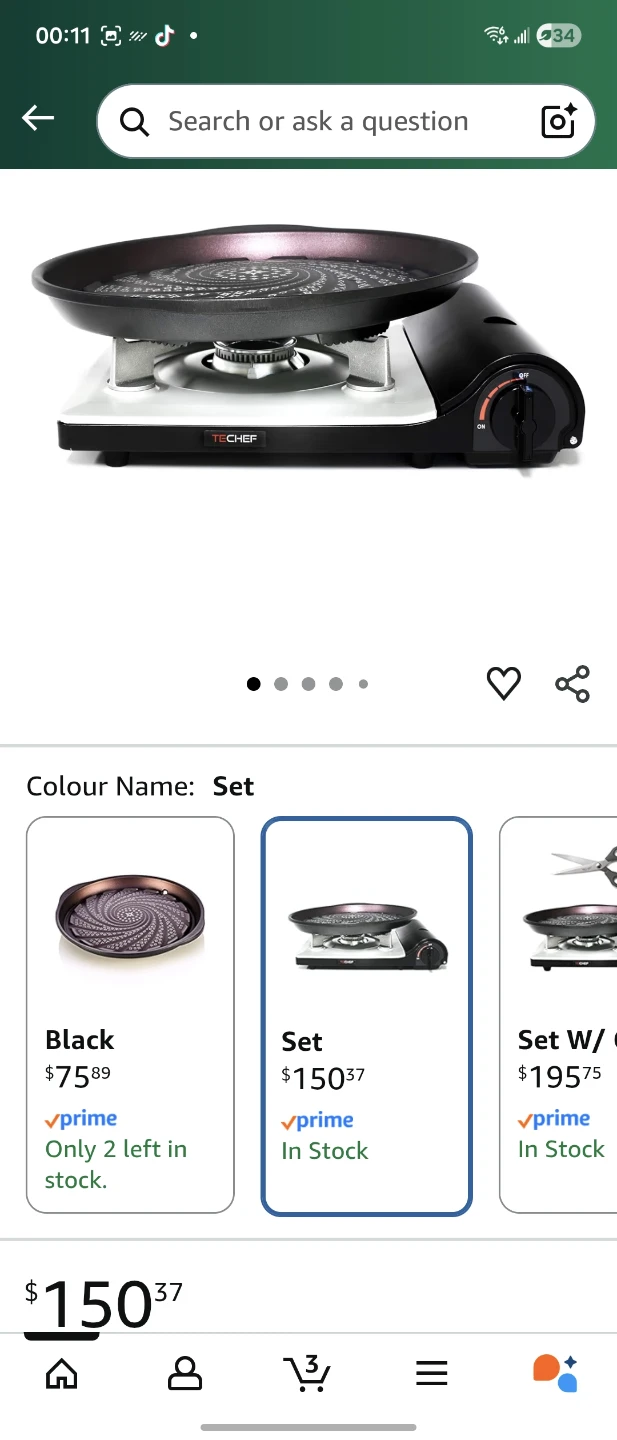 TECHEF Portable Gas Stove & Grill Set