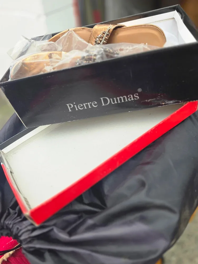 Pierre Dumas Bronze Wedge Sandals - Size 7 image indicator(3)