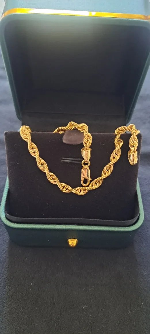 10K Gold Rope bracelet 7.5" 4mm thumbnail