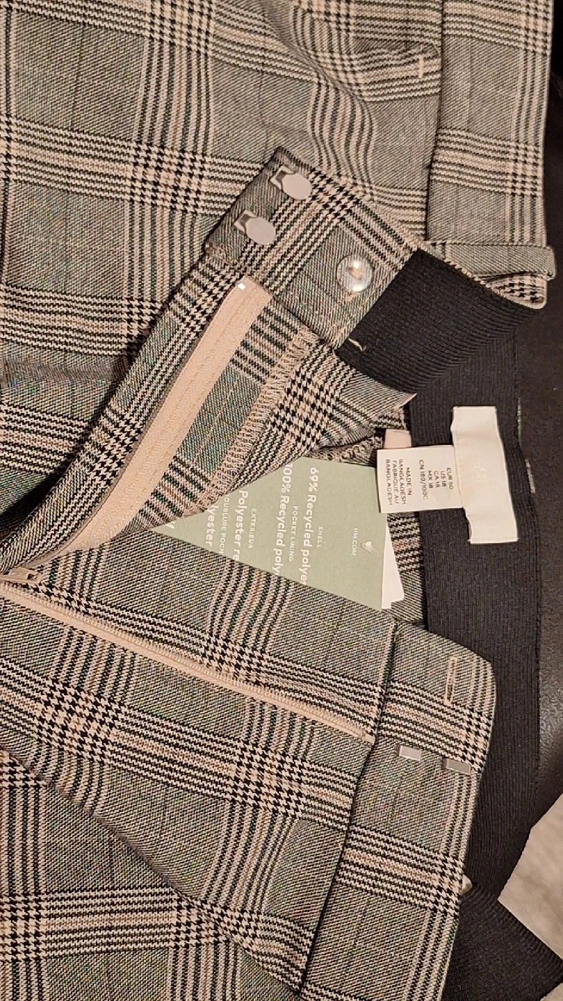 H&M Plaid Elastic Waist Slacks - Size 18 - photo 3