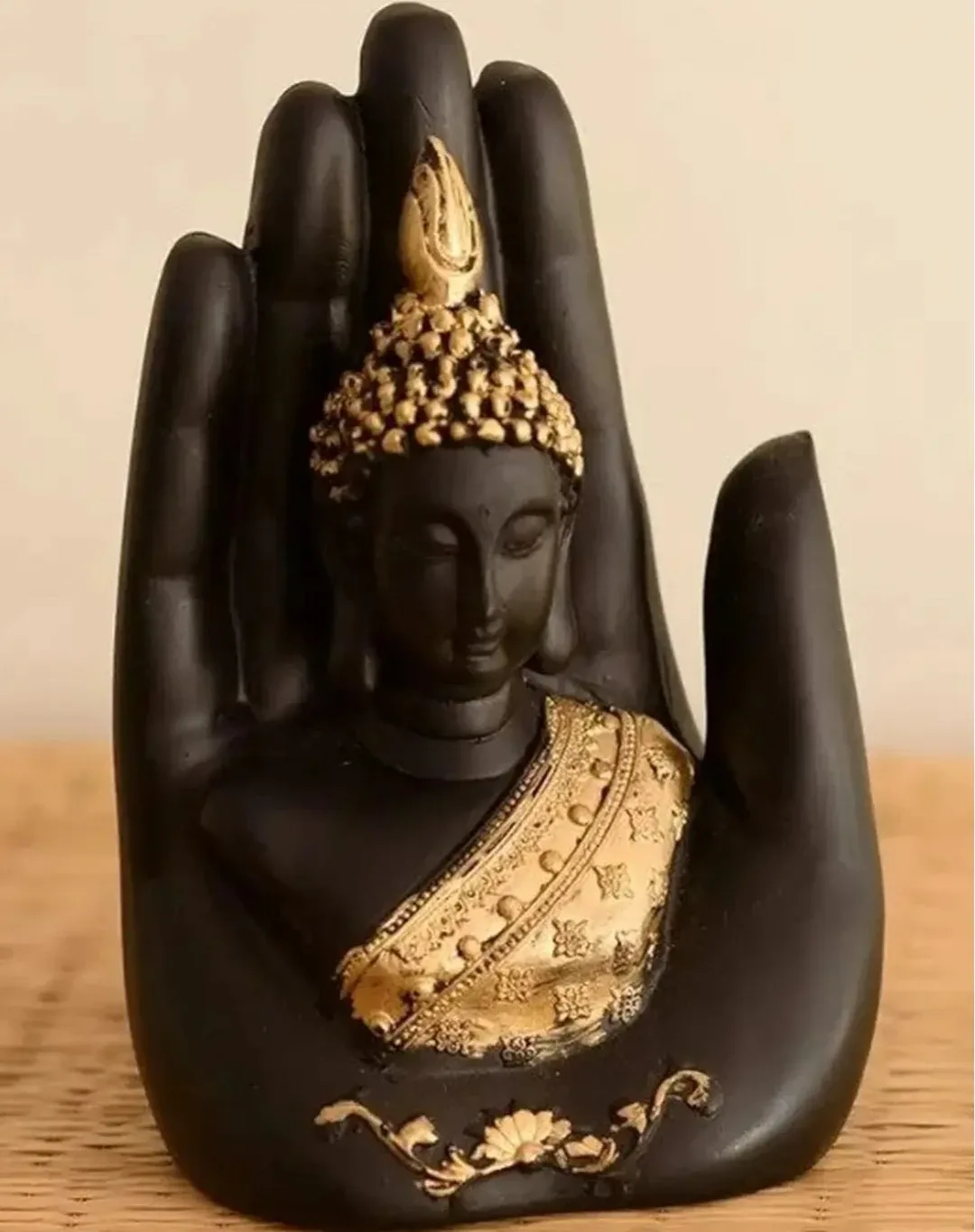 Buddha Hand Statue - Black and Gold