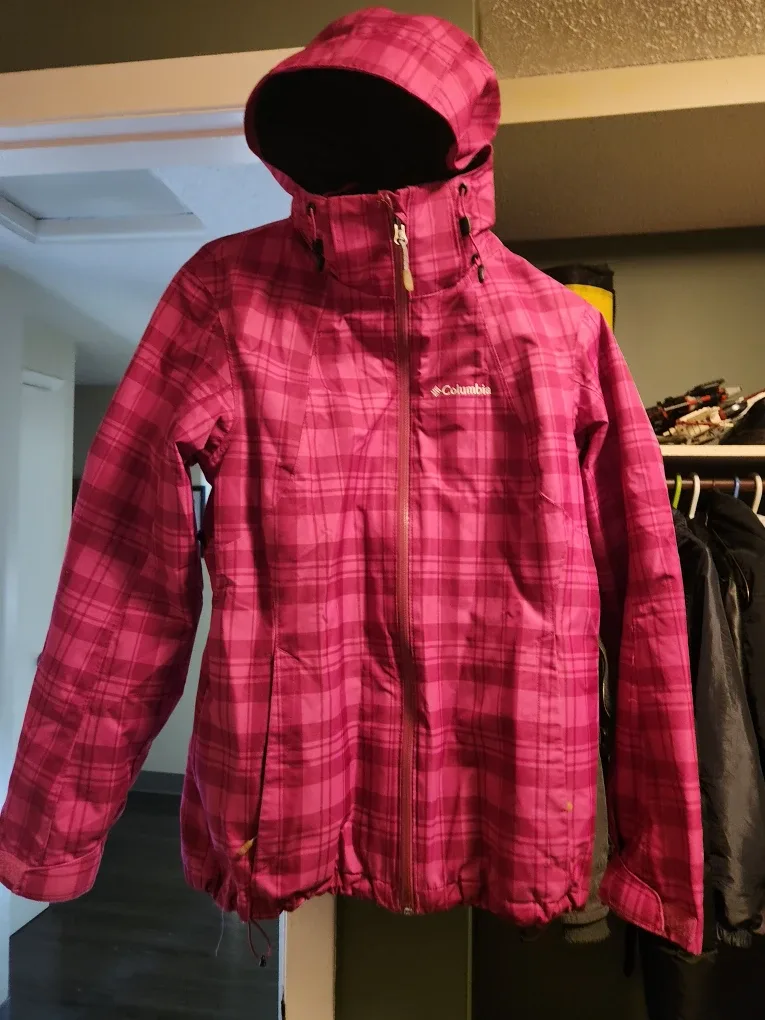 Columbia Pink Plaid Jacket - Size M