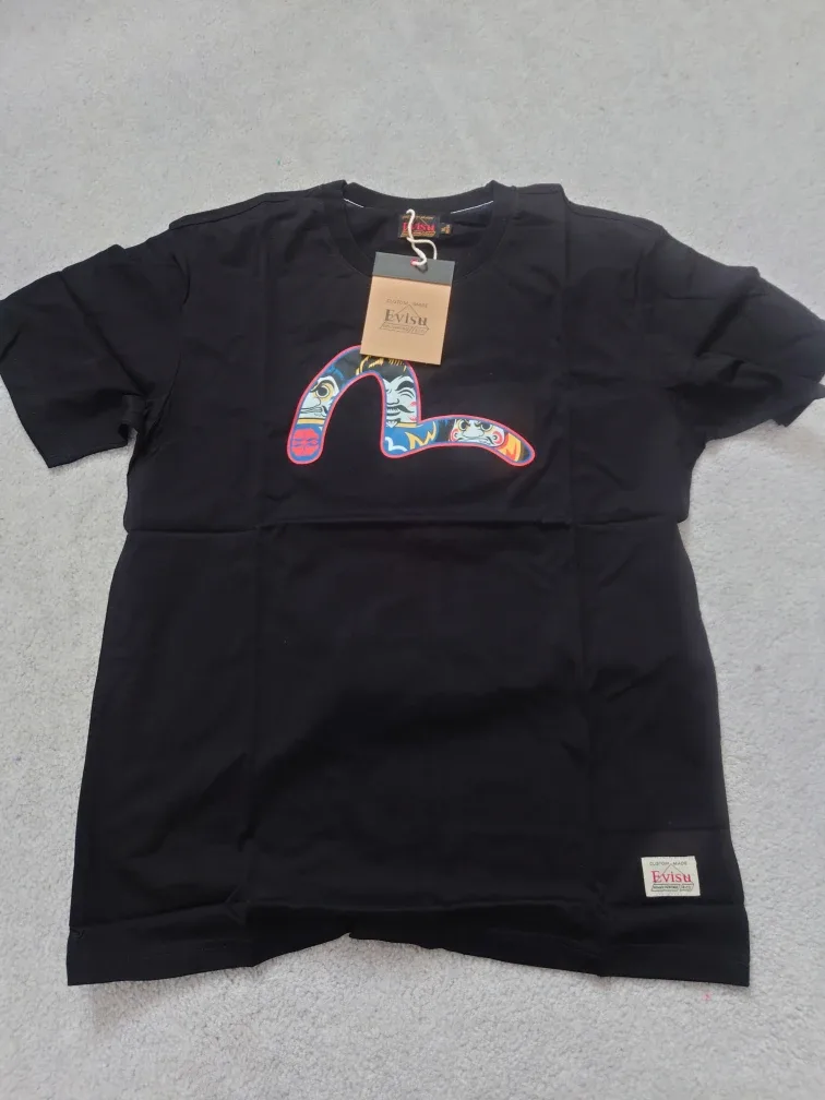 Evisu Daruma Moto Club Black T-Shirt