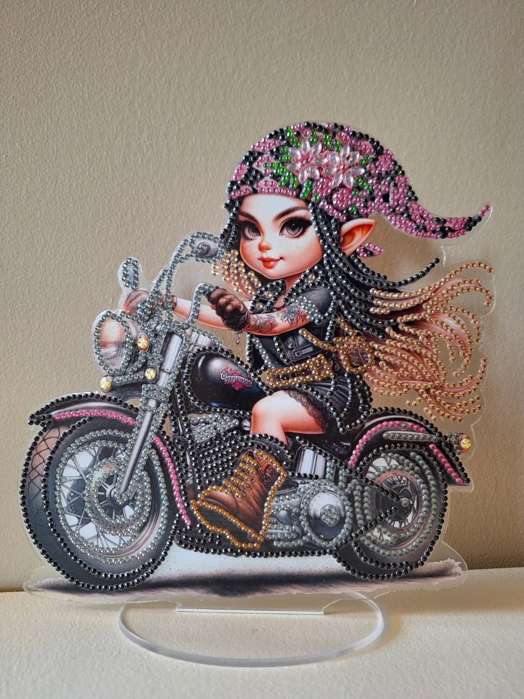 Acryllic Motorcycles Girl Diamond Art