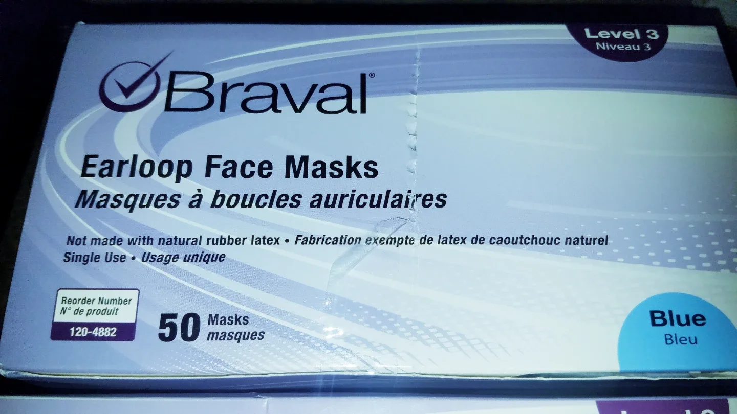 3 Boxes Braval Level 3  Blue Latex-Free Face Masks ( 150 Pcs.) image indicator(2)