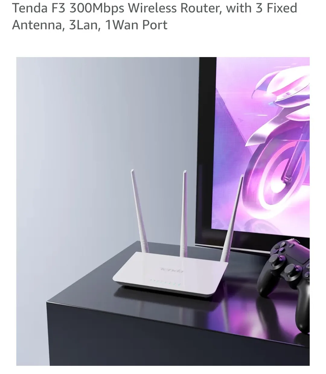 Tenda F3 300Mbps Wireless Router, with 3 Fixed Antenna, 3Lan, image indicator(3)