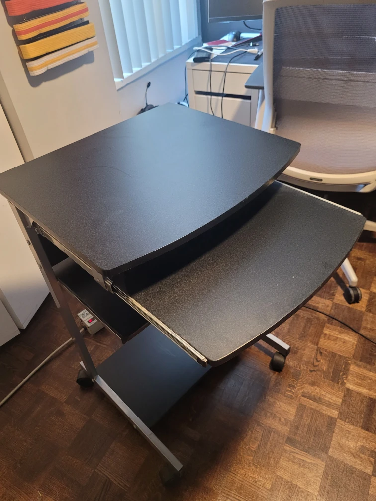 Rolling computer Desk - Black - photo 2