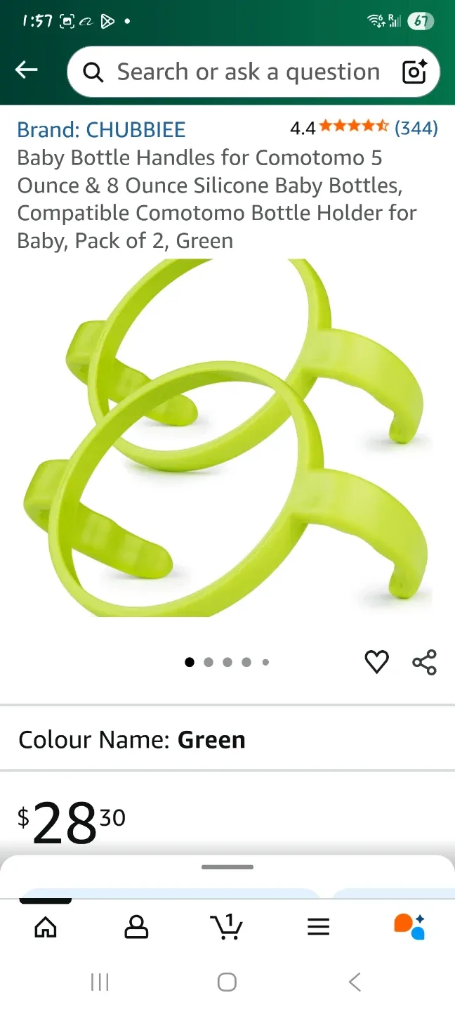 Baby Bottle Handles - Green thumbnail