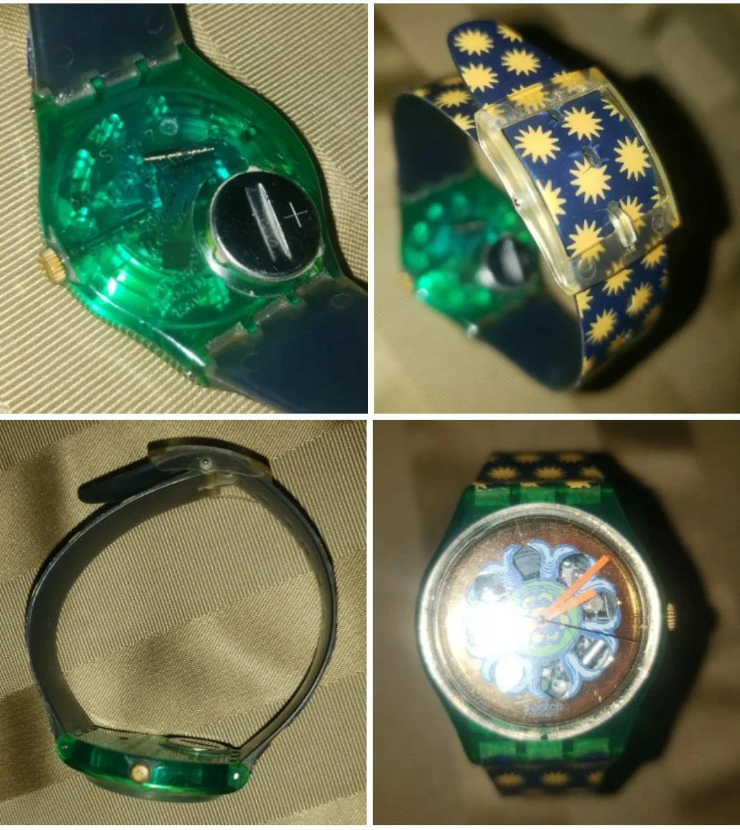 Vintage Swatch Watch Green & Gold image indicator(2)