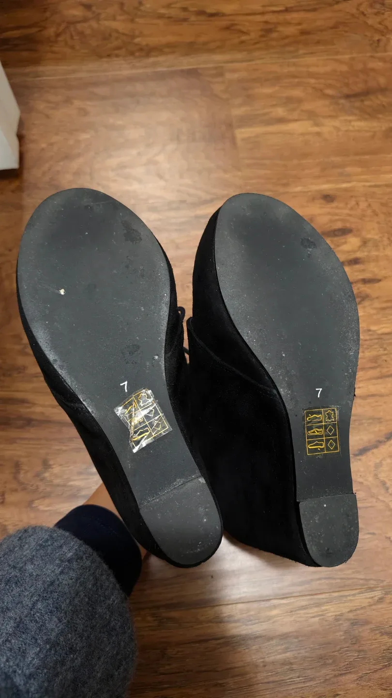 Black Wedge Heel Booties - Size 7 image indicator(5)