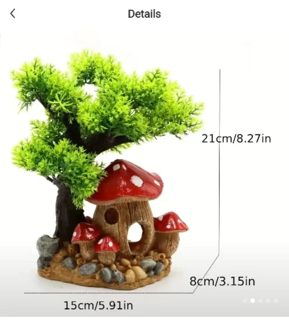 Aquarium  Mushroom House Decoration image indicator(2)