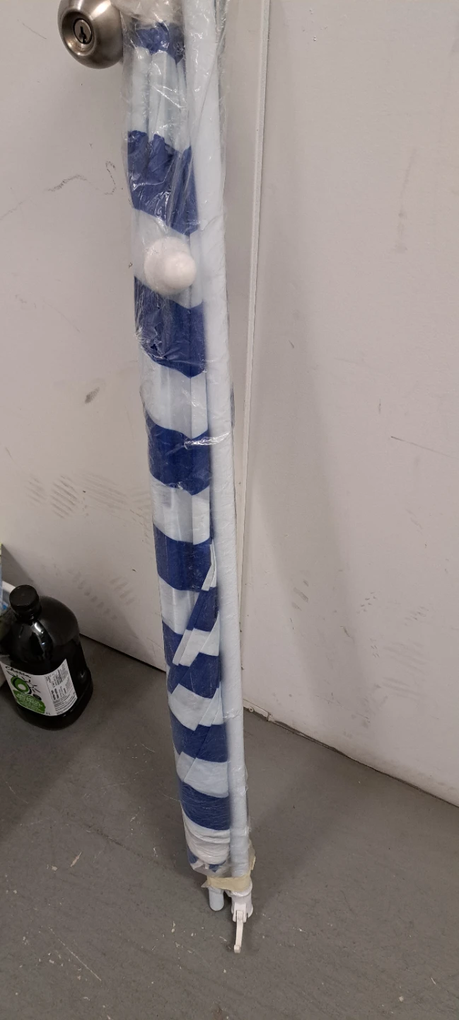 Blue & White Striped Beach Umbrella