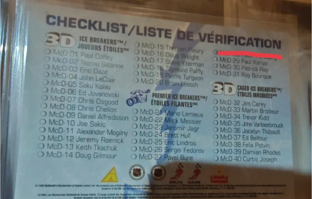 Hockey Cards 3D Mcd - Lenticular