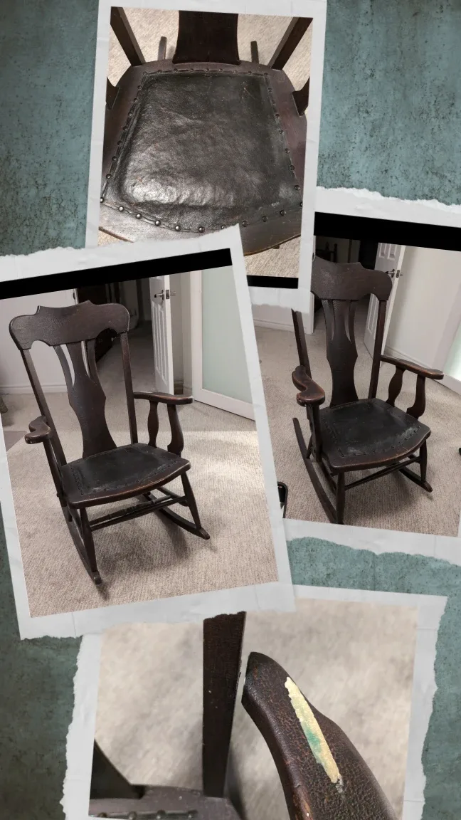 Vintage Dark Wood Rocking Chair image indicator(2)