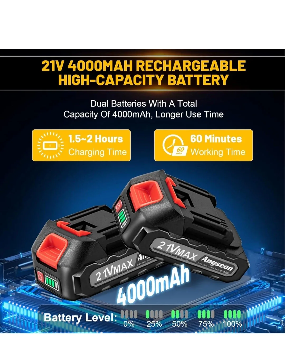 PeekTook Cordless Mini Chainsaw - NEW in box image indicator(9)