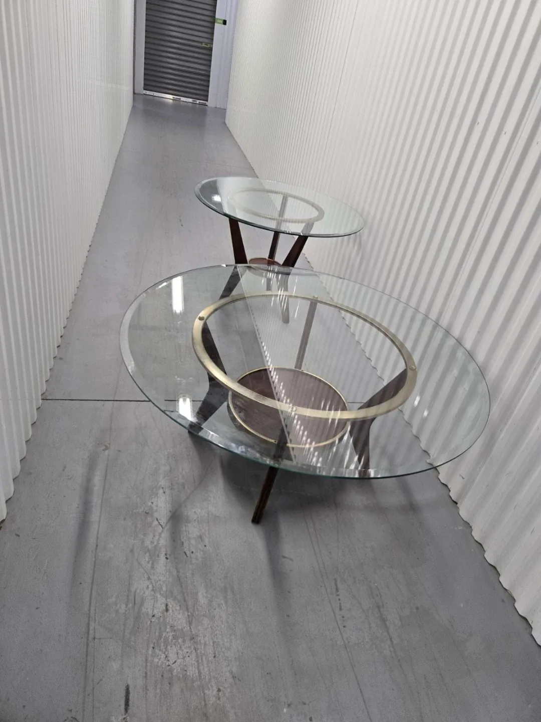 Mid-Century Modern Glass Top Side Tables - Set of 2 image indicator(4)