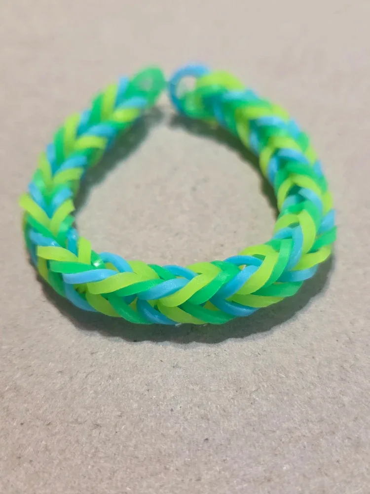 Handmade Loom Bracelet - Blue & Green