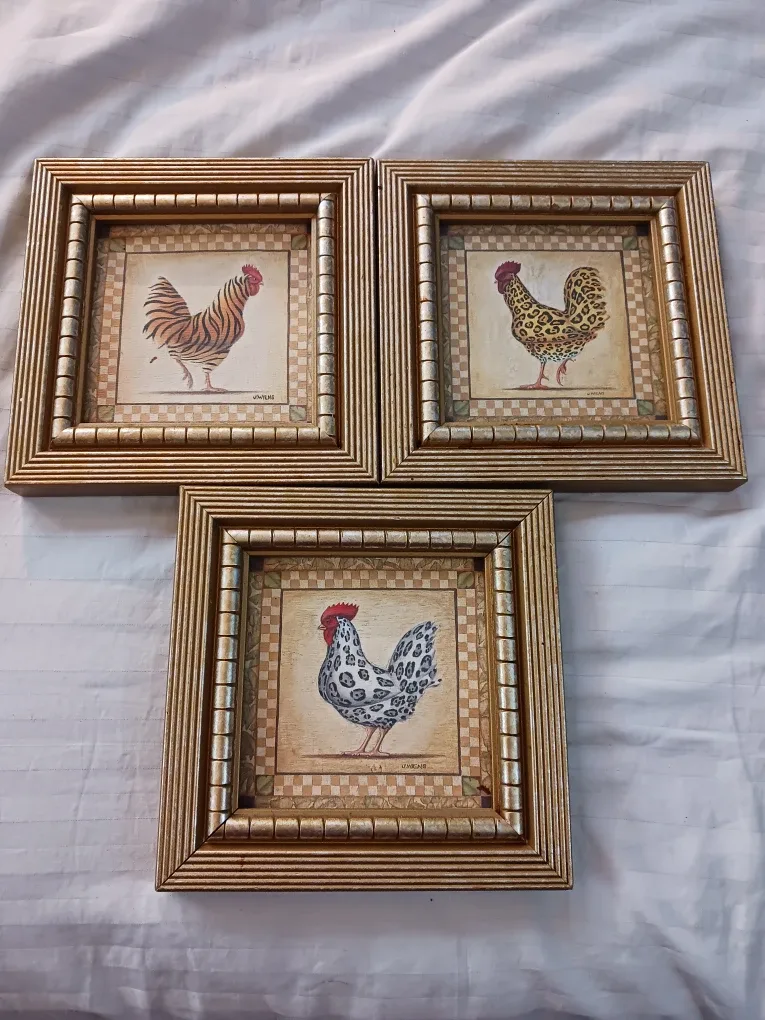 Set of 3 Rooster Wall Art