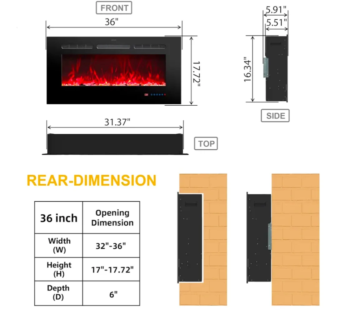 RodaFlame Electric Fireplace