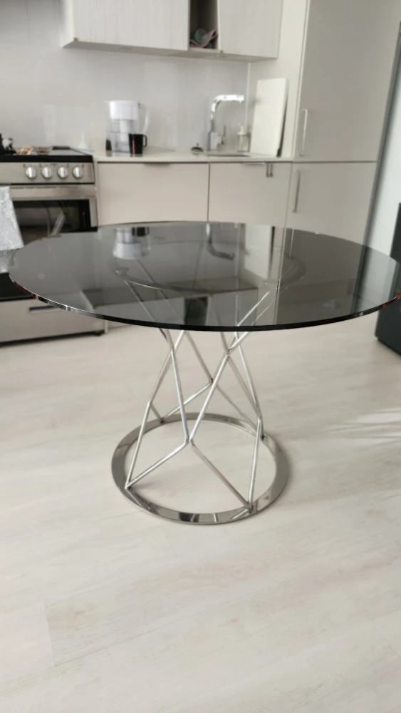 Round Glass Top Dining Table - photo 2