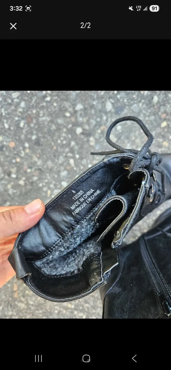 Black Lace-Up Ankle Boots - Size 8 image indicator(2)