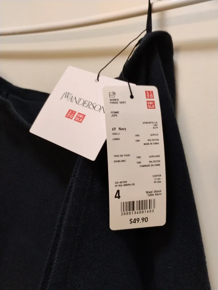 Brand New Fringe Skirt - Size 4, Navy image indicator(3)