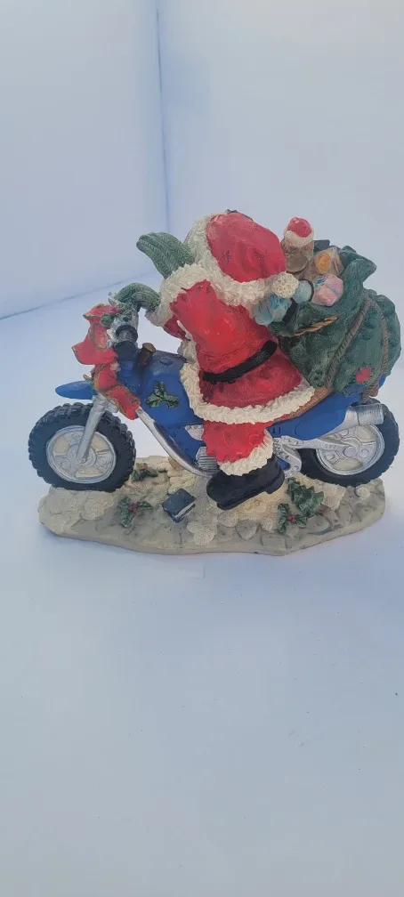 Santa on Motorcycle Figurine image indicator(2)