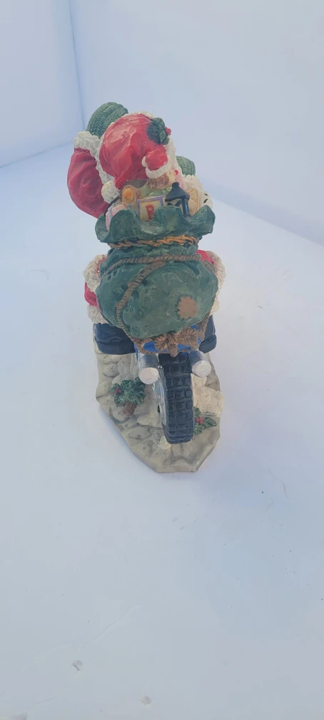Santa on Motorcycle Figurine - photo 3