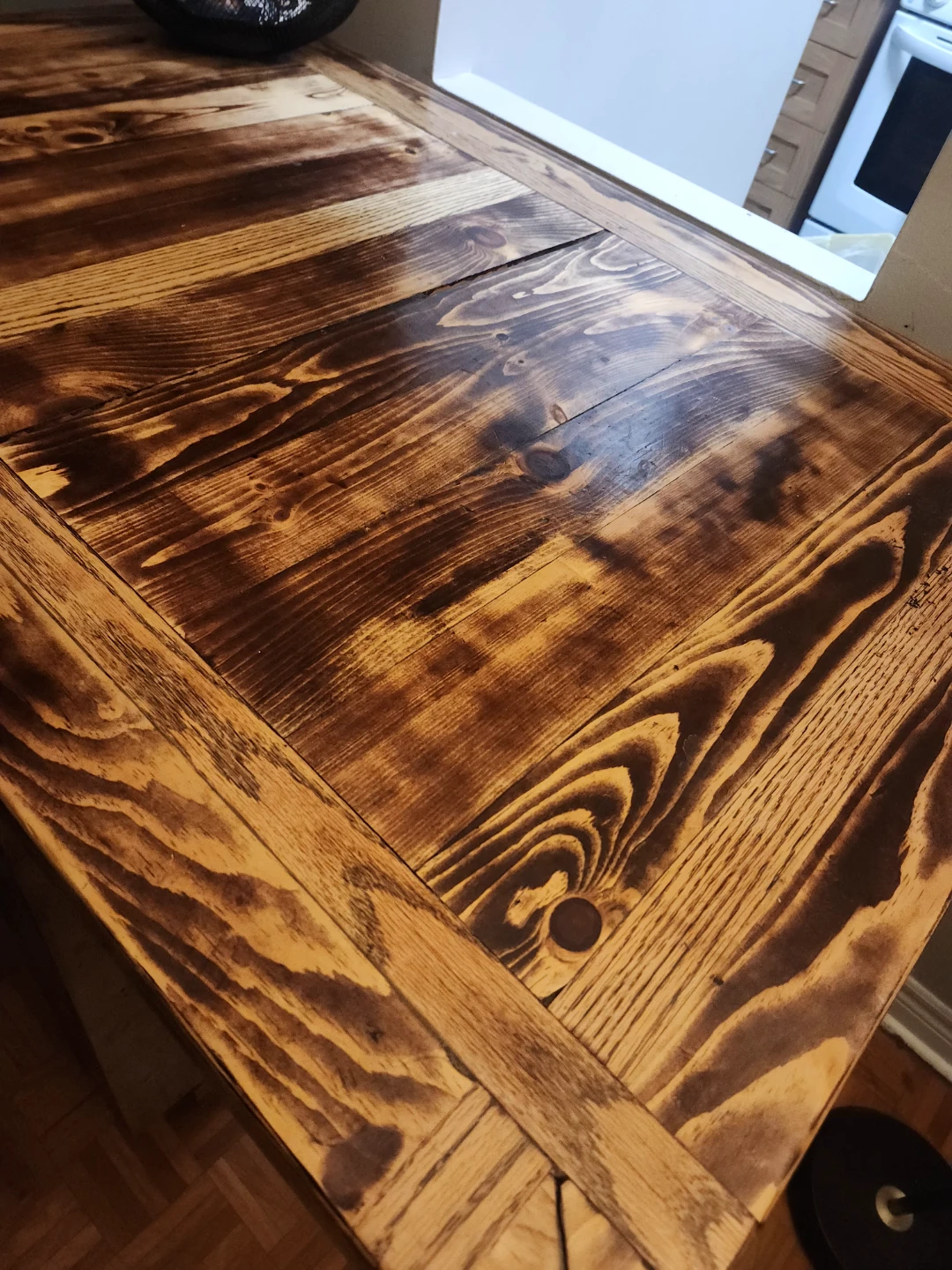 Wood Top Kitchen Island with Blue Drawers - photo 4