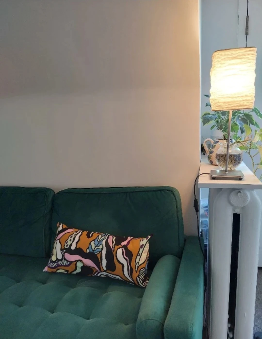 Teal Velvet Tufted Sofa - photo 5