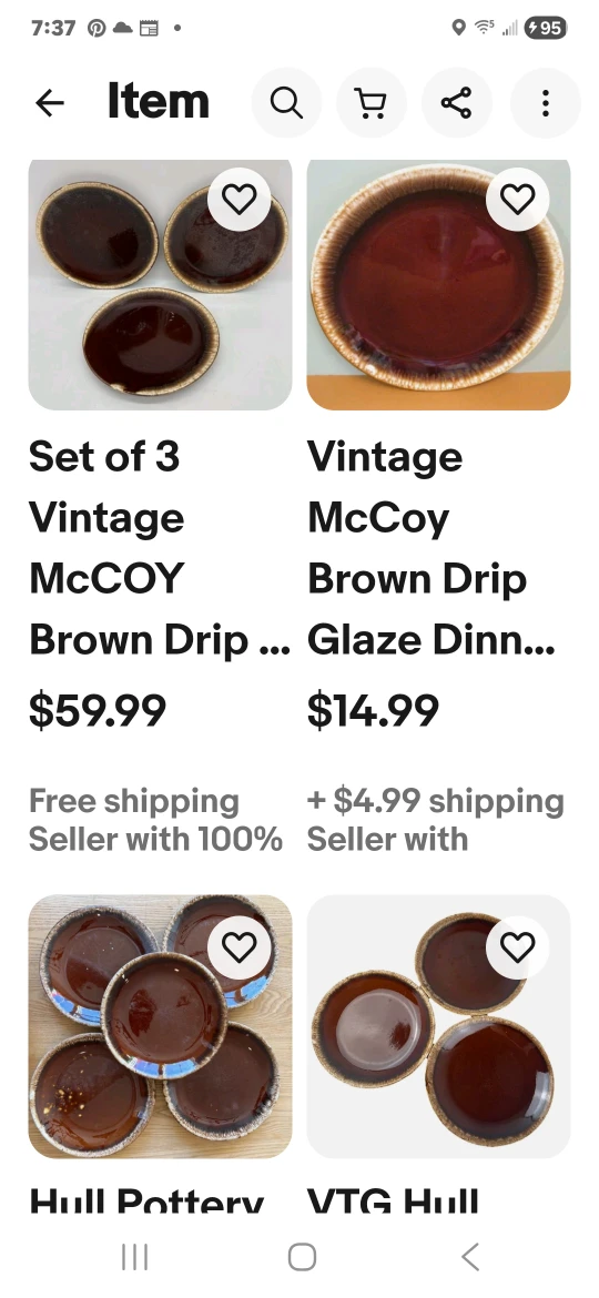 Vintage McCoy Brown Drip Glaze Dinner Plates - photo 3