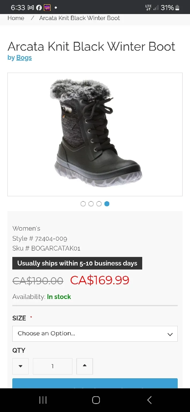 Bogs Arcata Knit Black Winter Boots image indicator(2)