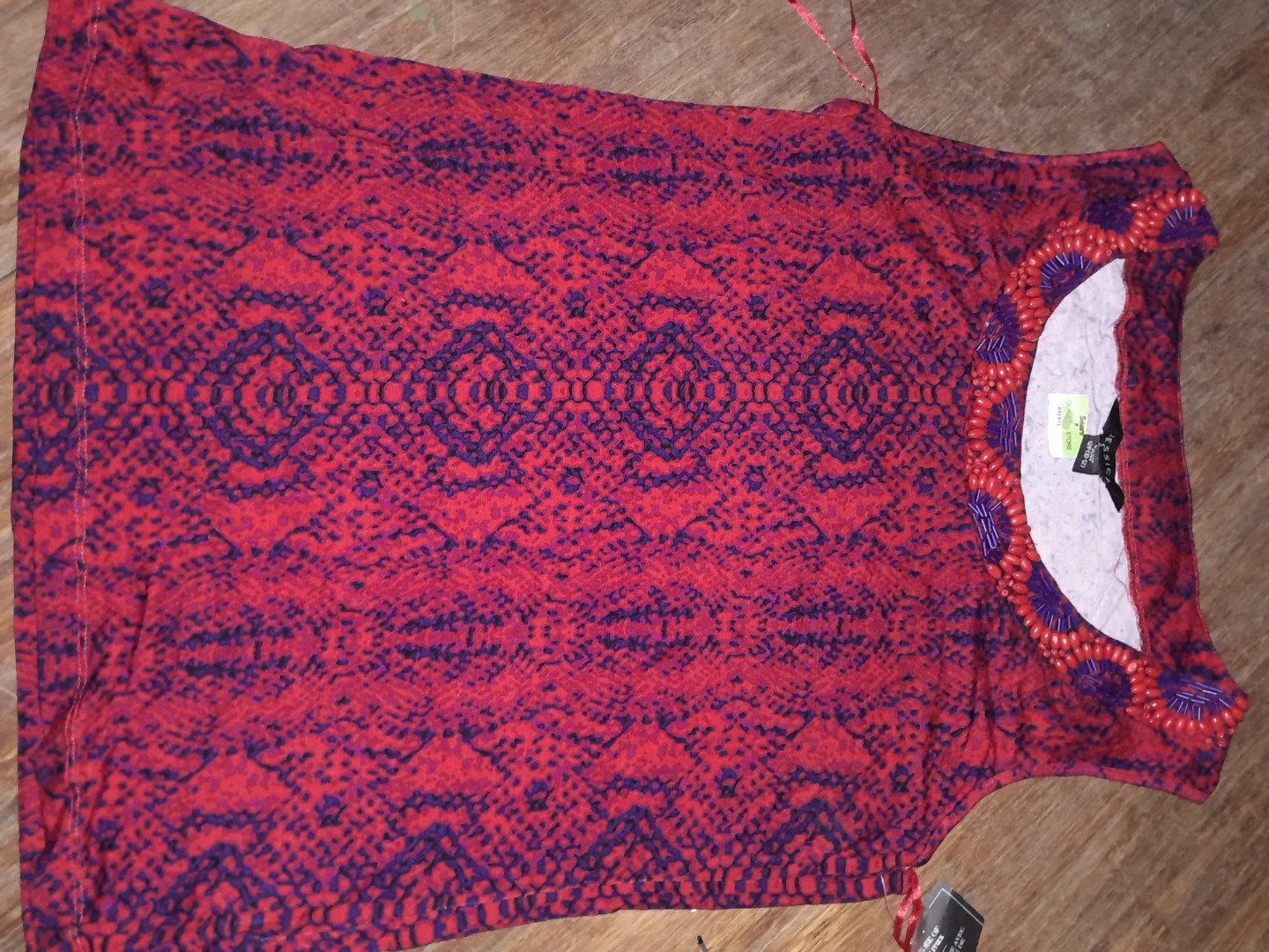 Jessica Petite Red/Purple Top - Size M/M