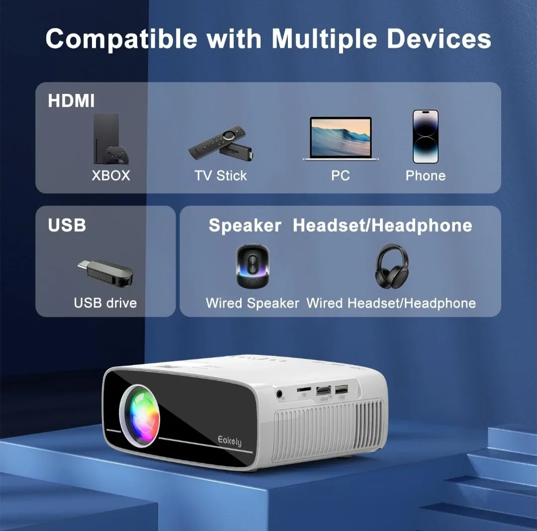 【Projector Screen Included】 4K Projector with WiFi 6 and Two-...