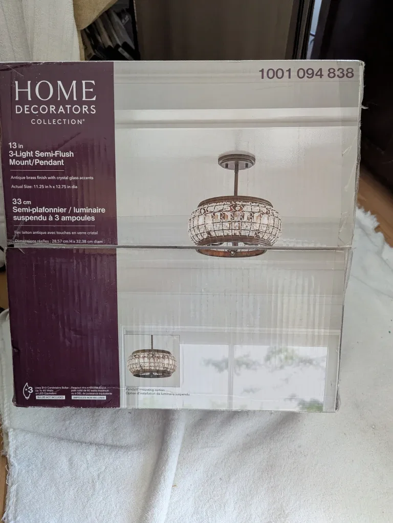 Home Decorators Collection 3-Light Semi-Flush Mount