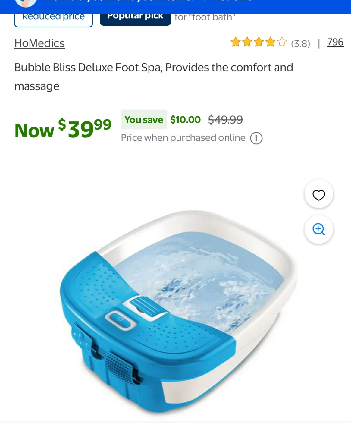 Homedics bubble bliss deluxe footbath  (Never used) image indicator(2)