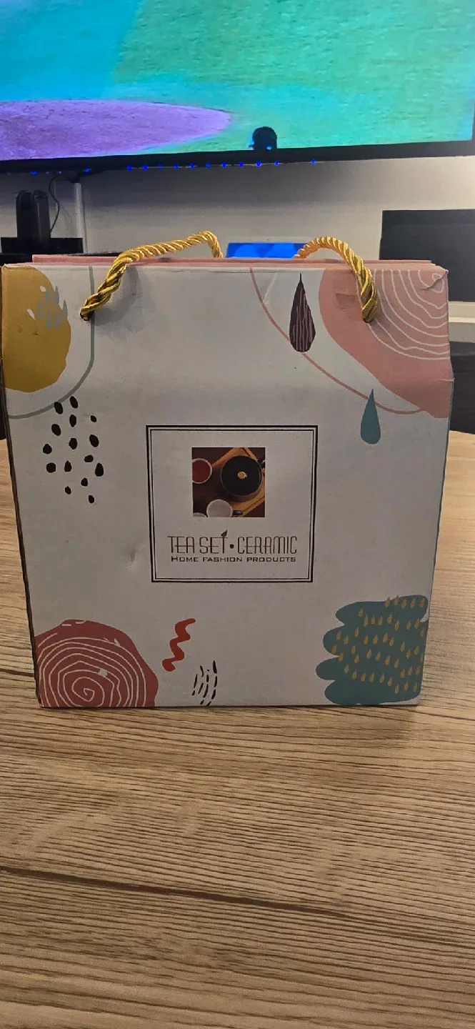 BNIB  Ceramic Tea Set with Spoon image indicator(4)