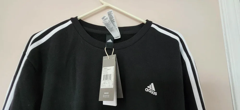 New Adidas Black XL Crewneck Sweatshirt