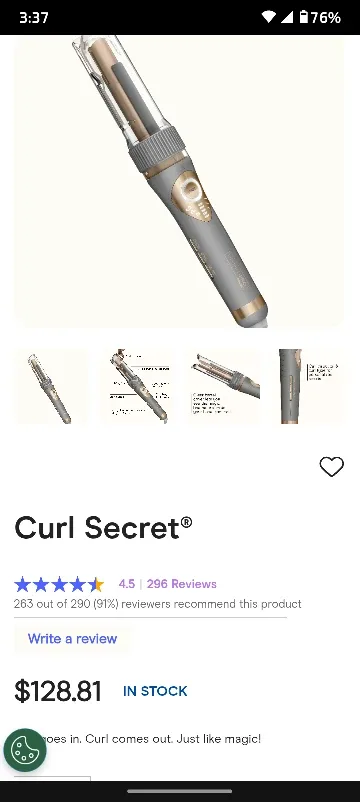 Conair Curl Secret Ceramic Auto Curler image indicator(2)